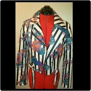 Faux leather biker jacket